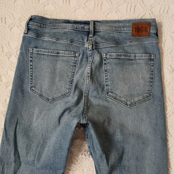 Gap Selvedge Jeans Japanese Blue Indigo Medium Wash Stretch Denim 14 32 Women - Picture 11 of 12